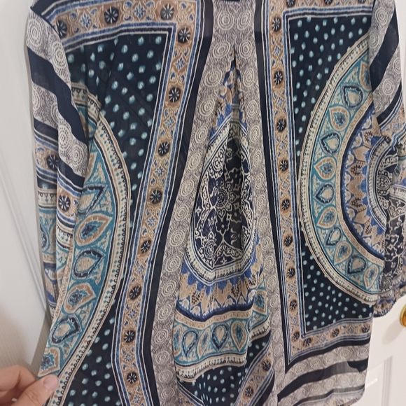 Lucky Brand Grecian sheer blouse - Picture 7 of 9